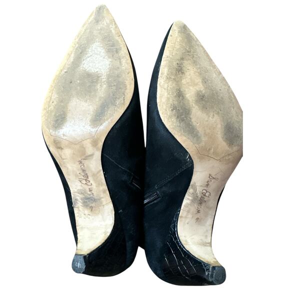 Women’s Sam Edelman Black Zip Up Suede Kinzey Ankle Kitten Heeled Booties Size 7 - Picture 6 of 7